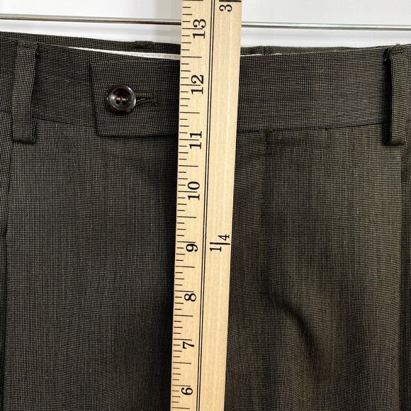 Alan Flusser Dress Pants Men's Actual Size 34Wx28L Brown Pleated and Cuffed - Picture 9 of 10